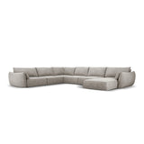 Kaelle 8-Sitzer Panorama-Sofa, Links, mit Bezug aus Chenille (OTH 85) in Hellgrau, 384x284 cm – Bild 1