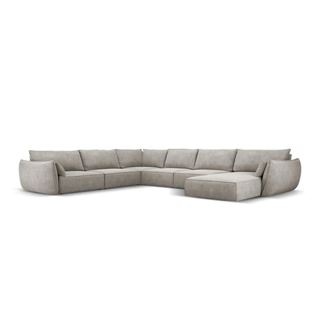 Kaelle 8-Sitzer Panorama-Sofa, Links, mit Bezug aus Chenille (OTH 85) in Hellgrau, 384x284 cm – Bild 1