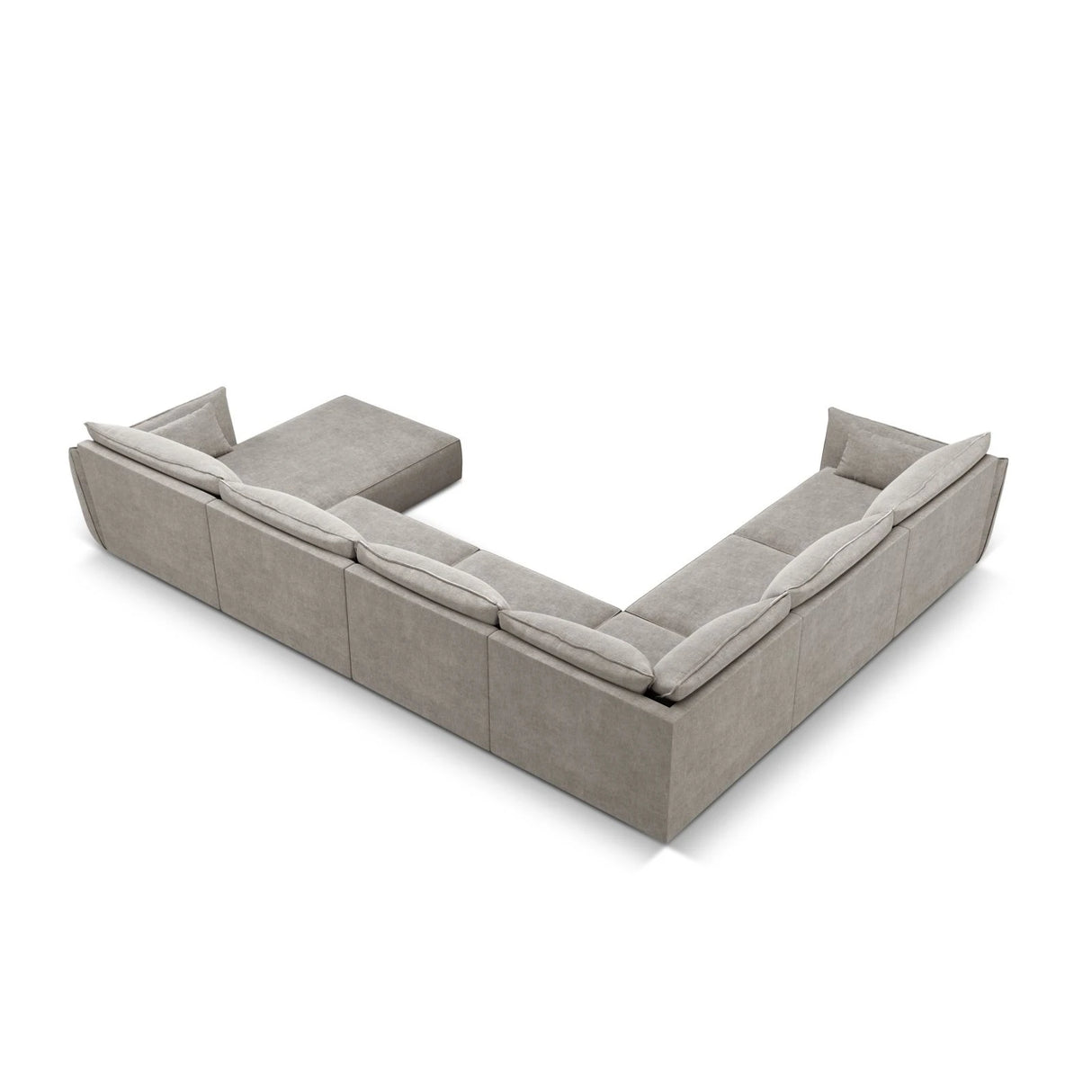 Kaelle 8-Sitzer Panorama-Sofa, Links, mit Bezug aus Chenille (OTH 85) in Hellgrau, 384x284 cm – Bild 4