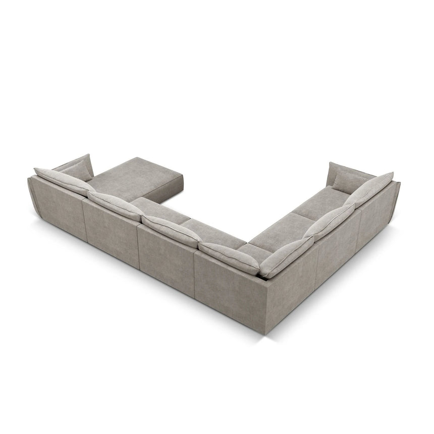 Kaelle 8-Sitzer Panorama-Sofa, Links, mit Bezug aus Chenille (OTH 85) in Hellgrau, 384x284 cm – Bild 4