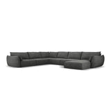 Kaelle 8-Sitzer Panorama-Sofa, Links, mit Bezug aus Chenille (OTH 97) in Dunkelgrau, 384x284 cm – Bild 1