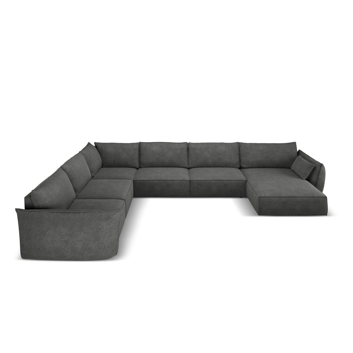 Kaelle 8-Sitzer Panorama-Sofa, Links, mit Bezug aus Chenille (OTH 97) in Dunkelgrau, 384x284 cm – Bild 3