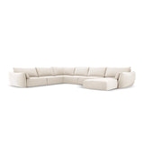 Kaelle 8-Sitzer Panorama-Sofa, Links, mit Bezug aus Samt (Blu22) in Leichtes Beige, 384x284 cm – Bild 1