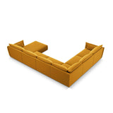 Kaelle 8-Sitzer Panorama-Sofa, Links, mit Bezug aus Samt (Blu68) in Gelb, 384x284 cm – Bild 4
