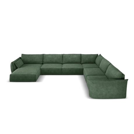 Kaelle 8-Sitzer Panorama-Sofa, Rechts, mit Bezug aus Chenille (OTH 39) in Flaschengrün, 384x284 cm – Bild 3
