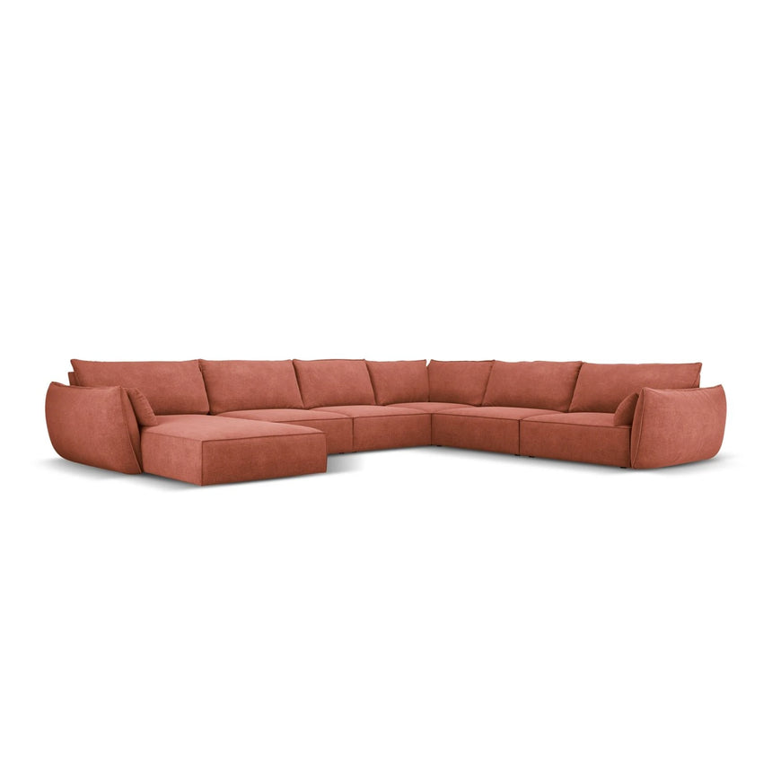 Kaelle 8-Sitzer Panorama-Sofa, Rechts, mit Bezug aus Chenille (OTH 57) in Terrakotta, 384x284 cm – Bild 1