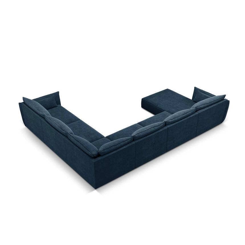 Kaelle 8-Sitzer Panorama-Sofa, Rechts, mit Bezug aus Chenille (OTH 78) in Königsblau, 384x284 cm – Bild 4