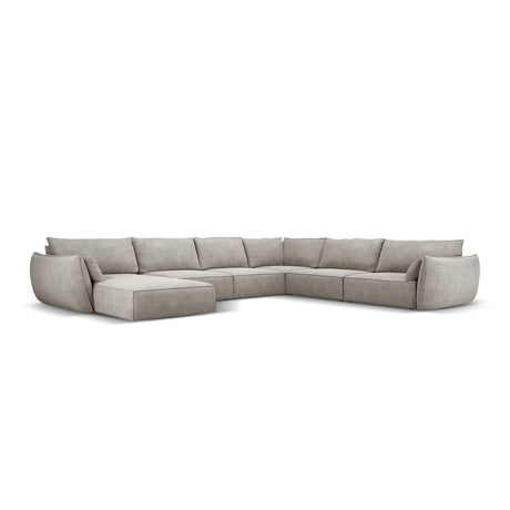 Kaelle 8-Sitzer Panorama-Sofa, Rechts, mit Bezug aus Chenille (OTH 85) in Hellgrau, 384x284 cm – Bild 1