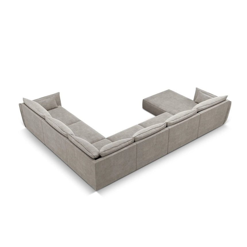 Kaelle 8-Sitzer Panorama-Sofa, Rechts, mit Bezug aus Chenille (OTH 85) in Hellgrau, 384x284 cm – Bild 4