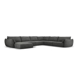 Kaelle 8-Sitzer Panorama-Sofa, Rechts, mit Bezug aus Chenille (OTH 97) in Dunkelgrau, 384x284 cm – Bild 1