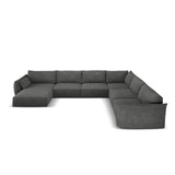 Kaelle 8-Sitzer Panorama-Sofa, Rechts, mit Bezug aus Chenille (OTH 97) in Dunkelgrau, 384x284 cm – Bild 3