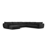 Kaelle 8-Sitzer Panorama-Sofa, Rechts, mit Bezug aus Chenille (OTH 99) in Schwarz, 384x284 cm – Bild 1