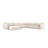 Kaelle 8-Sitzer Panorama-Sofa, Rechts, mit Bezug aus Samt (Blu22) in Leichtes Beige, 384x284 cm – Bild 1