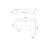 Kaelle 8-Sitzer Panorama-Sofa, Rechts, mit Bezug aus Samt (Blu28) in Beige, 384x284 cm – Bild 2