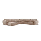 Kaelle 8-Sitzer Panorama-Sofa, Rechts, mit Bezug aus Samt (Blu28) in Beige, 384x284 cm – Bild 3