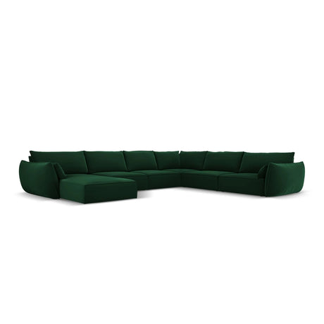 Kaelle 8-Sitzer Panorama-Sofa, Rechts, mit Bezug aus Samt (Blu78) in Flaschengrün, 384x284 cm – Bild 1