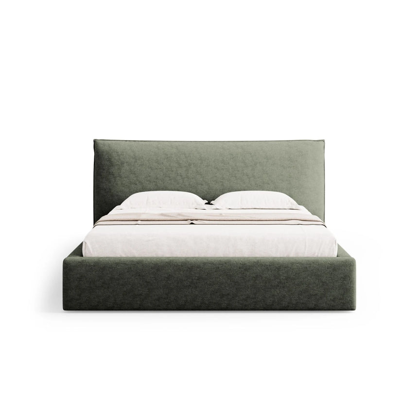 Kaelle Bett mit Stauraum und Kopfteil in Chenille (PeHa39) in Grün, 140x200 cm – Bild 4