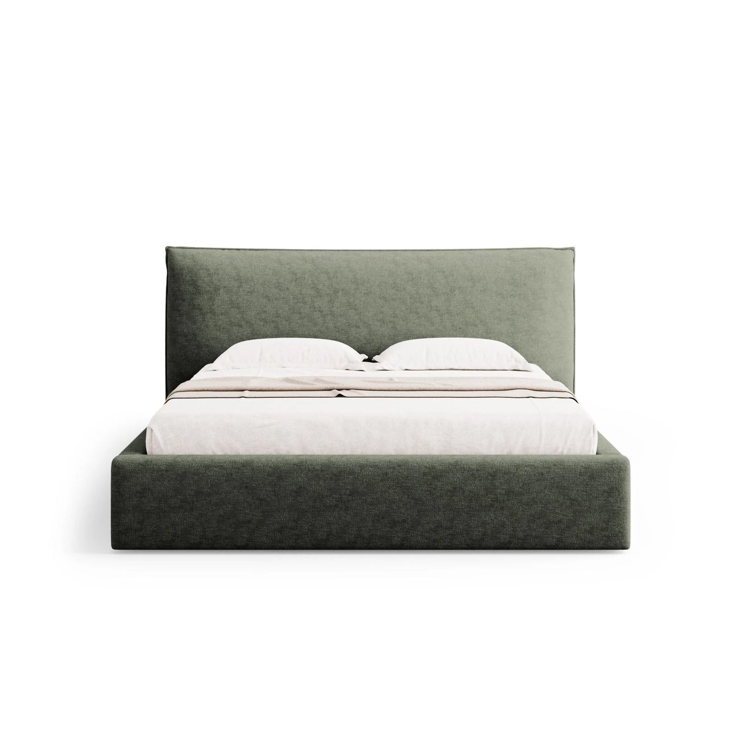 Kaelle Bett mit Stauraum und Kopfteil in Chenille (PeHa39) in Grün, 160x200 cm – Bild 4