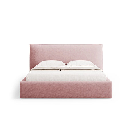 Kaelle Bett mit Stauraum und Kopfteil in Chenille (PeHa63) in Rosa, 200x200 cm – Bild 4