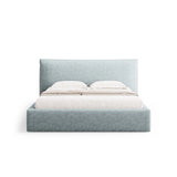 Kaelle Bett mit Stauraum und Kopfteil in Chenille (PeHa72) in Hellblau, 200x200 cm – Bild 4