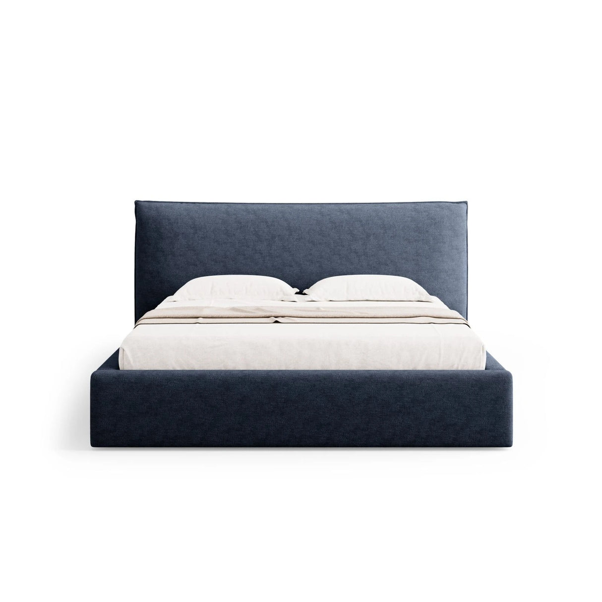 Kaelle Bett mit Stauraum und Kopfteil in Chenille (PeHa77) in Dunkelblau, 140x200 cm – Bild 4