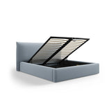 Kaelle Bett mit Stauraum und Kopfteil in Samt (Blu06) in Hellblau, 200x200 cm – Bild 5