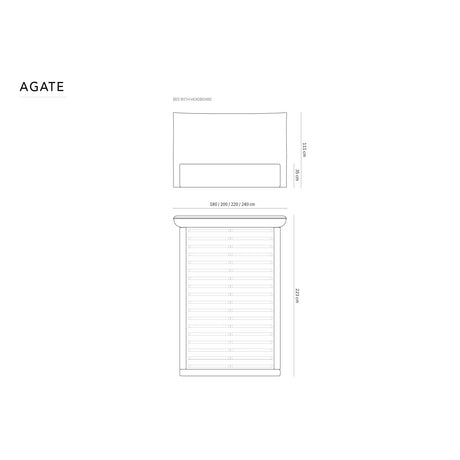 Kaelle Bett mit Stauraum und Kopfteil in Samt (Blu13) in Hellgrau, 140x200 cm – Bild 2