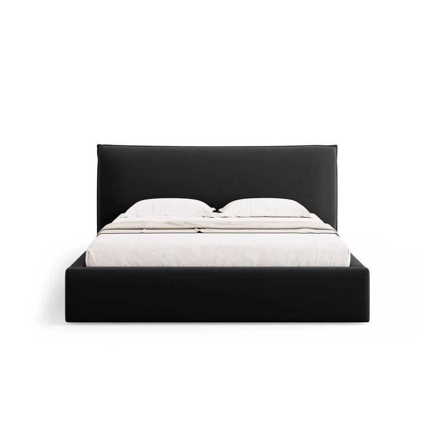 Kaelle Bett mit Stauraum und Kopfteil in Samt (Blu19) in Schwarz, 200x200 cm – Bild 4