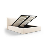 Kaelle Bett mit Stauraum und Kopfteil in Samt (Blu22) in Leichtes Beige, 200x200 cm – Bild 5