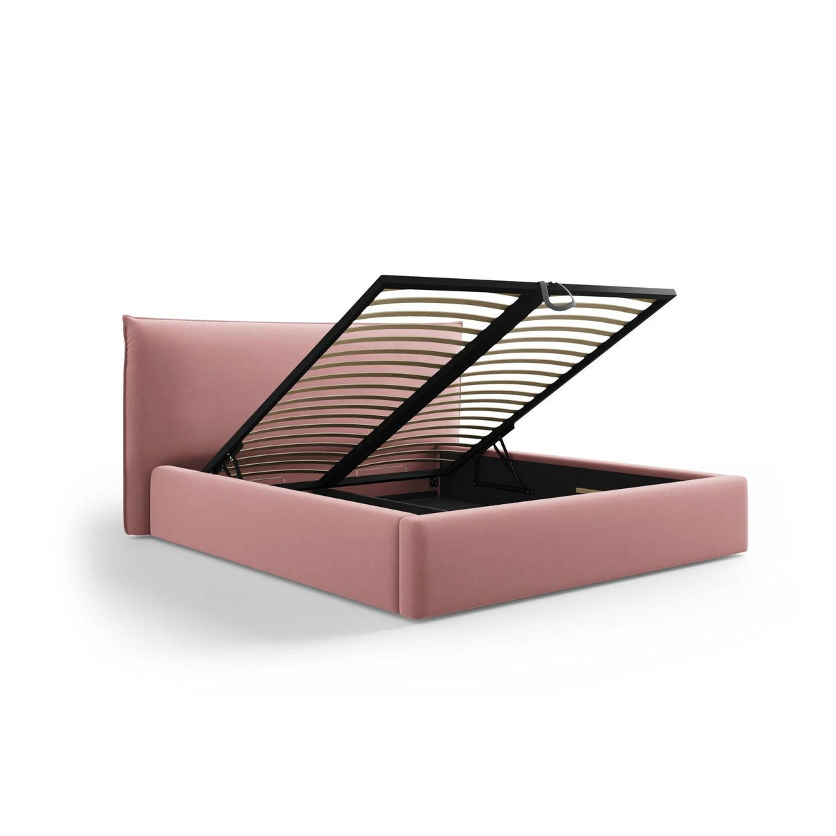 Kaelle Bett mit Stauraum und Kopfteil in Samt (Blu52) in Rosa, 140x200 cm – Bild 5