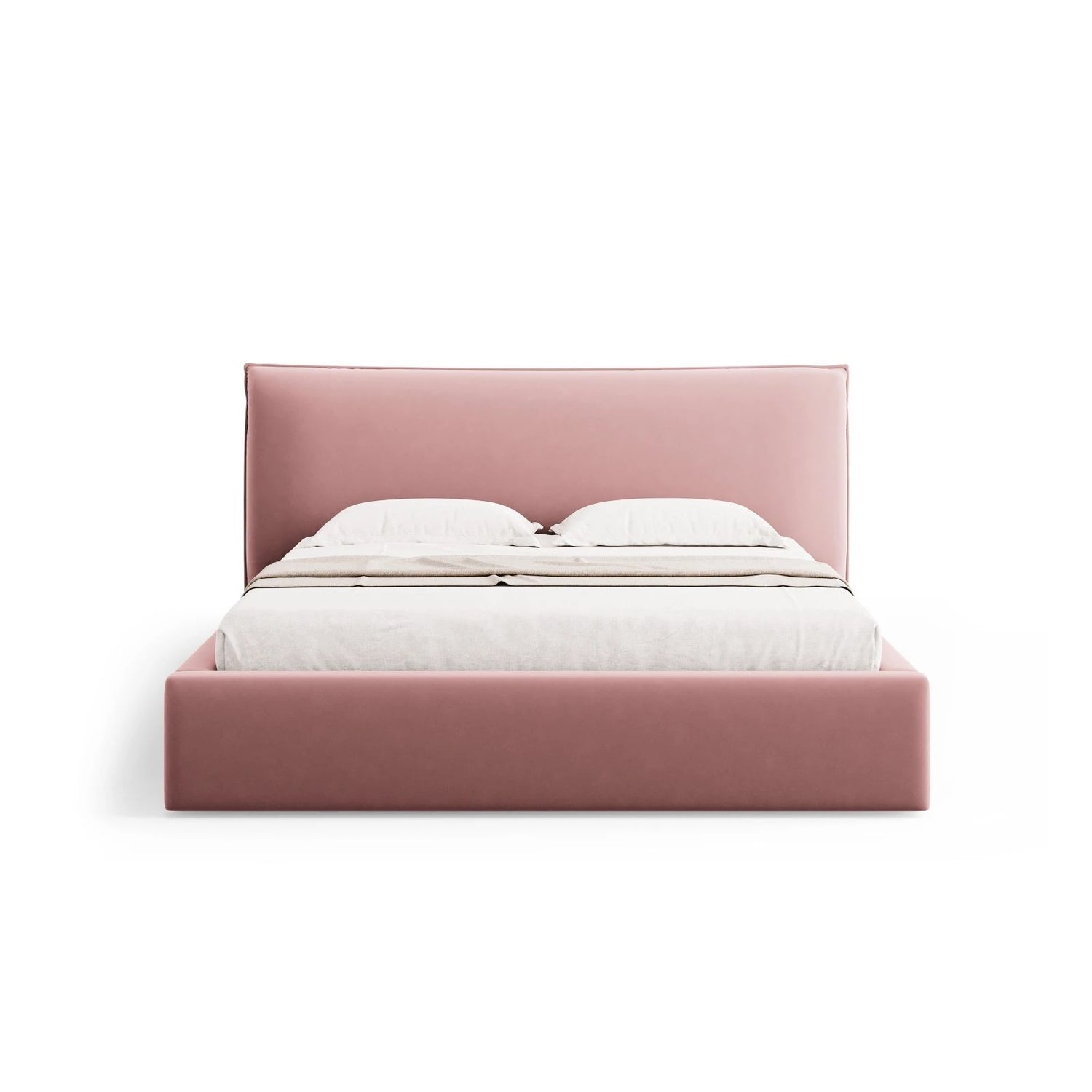 Kaelle Bett mit Stauraum und Kopfteil in Samt (Blu52) in Rosa, 200x200 cm – Bild 4