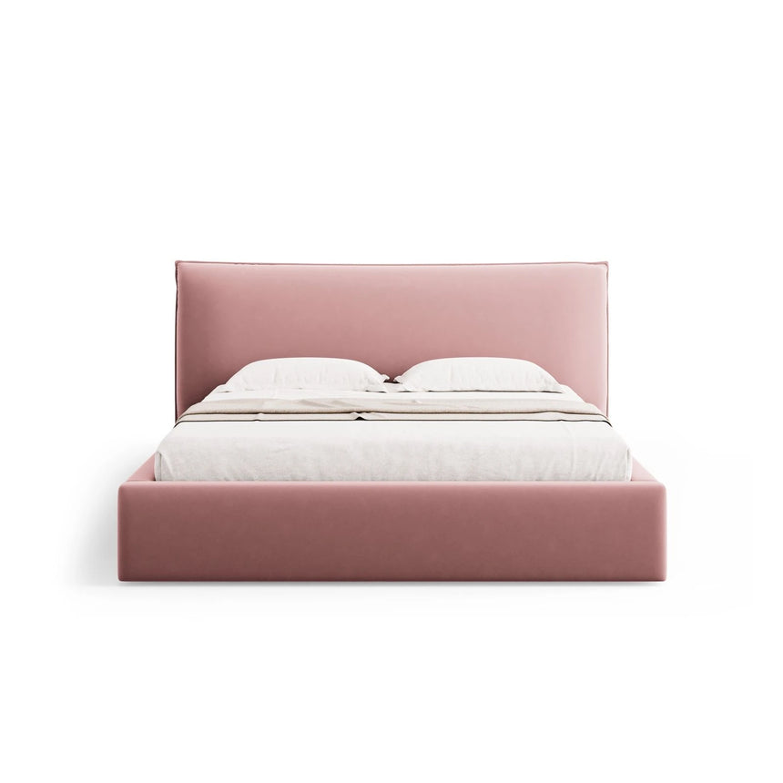 Kaelle Bett mit Stauraum und Kopfteil in Samt (Blu52) in Rosa, 200x200 cm – Bild 4