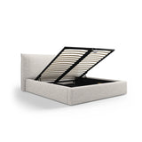 Kaelle Bett mit Stauraum und Kopfteil in Samt oder Chenille, 200x200 cm – Bild 5