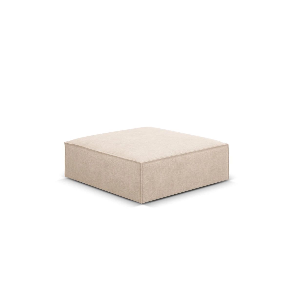 Kaelle Pouf mit Bezug in Chenille (OTH 08) in Beige, 100x80 cm – Bild 3