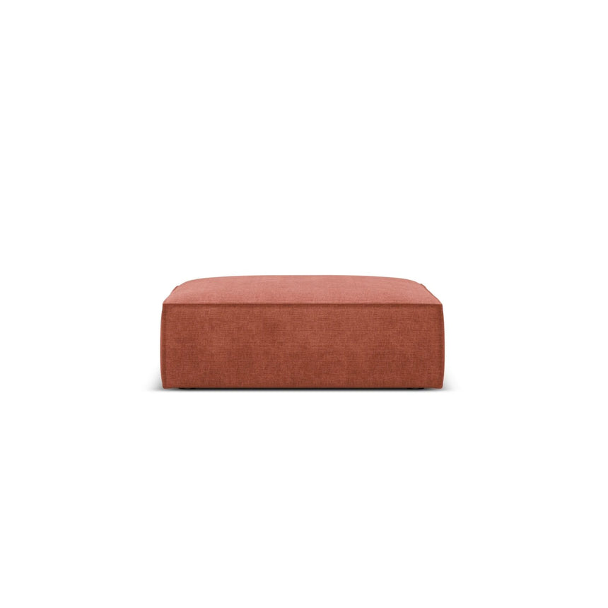 Kaelle Pouf mit Bezug in Chenille (OTH 57) in Terrakotta, 100x80 cm – Bild 1