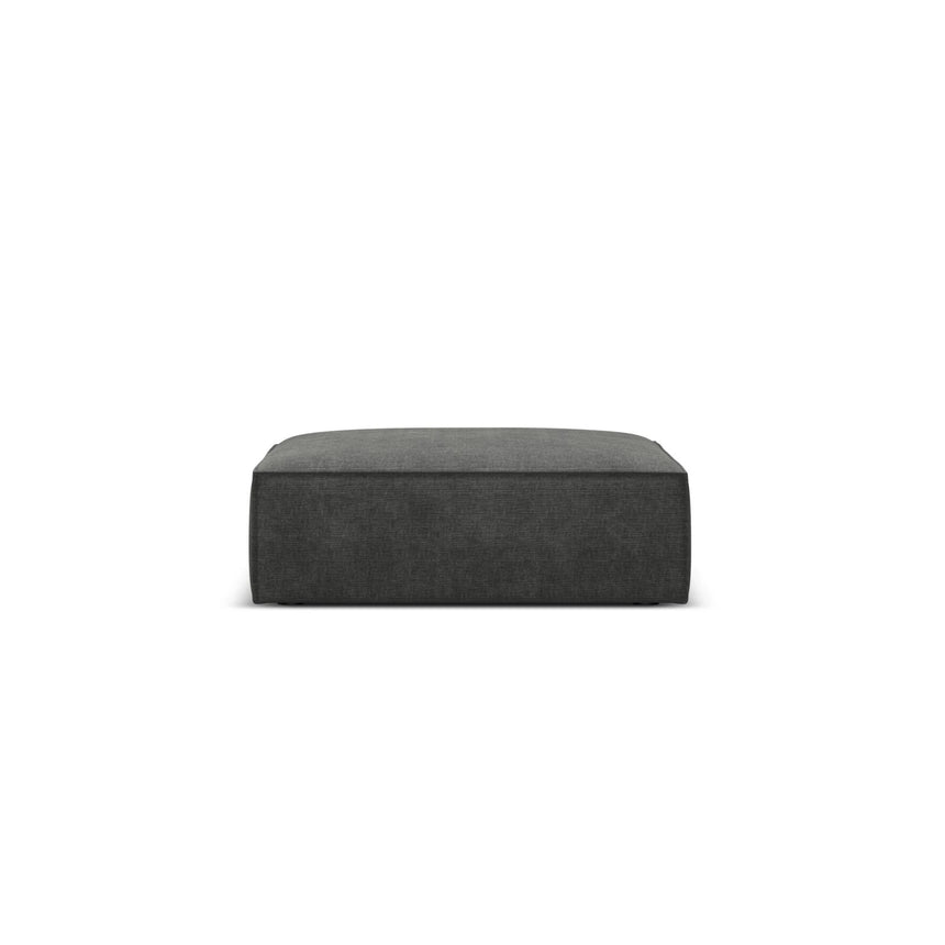 Kaelle Pouf mit Bezug in Chenille (OTH 97) in Dunkelgrau, 100x80 cm – Bild 1