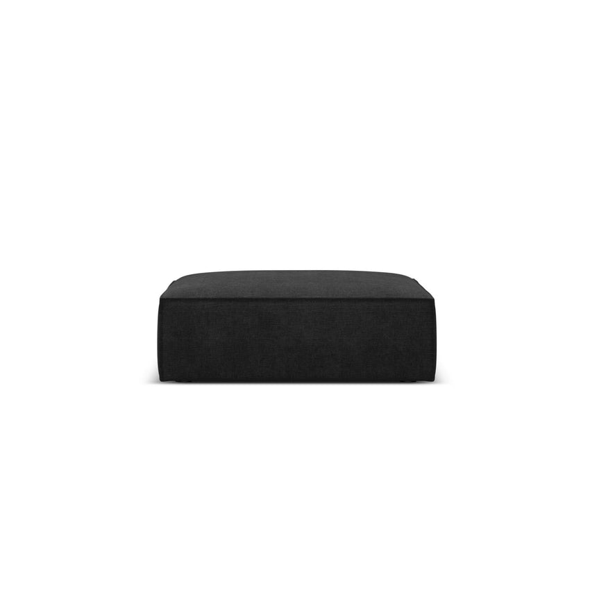 Kaelle Pouf mit Bezug in Chenille (OTH 99) in Schwarz, 100x80 cm – Bild 1