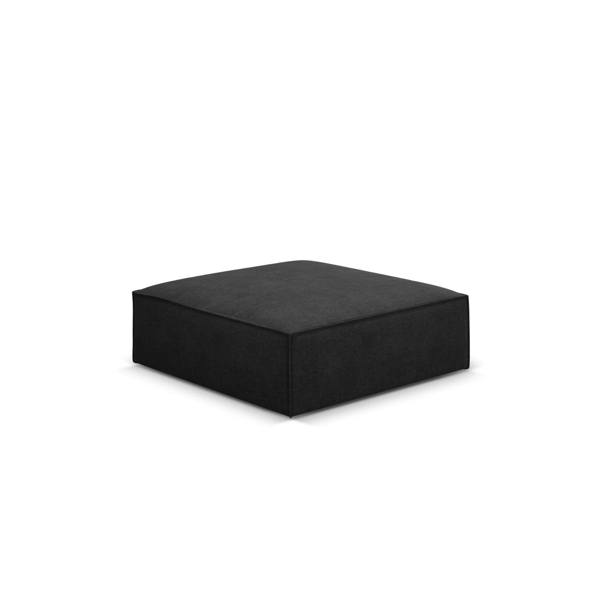 Kaelle Pouf mit Bezug in Chenille (OTH 99) in Schwarz, 100x80 cm – Bild 3