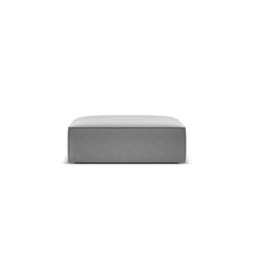 Kaelle Pouf mit Bezug in Samt (Blu10) in Grau, 100x80 cm – Bild 1