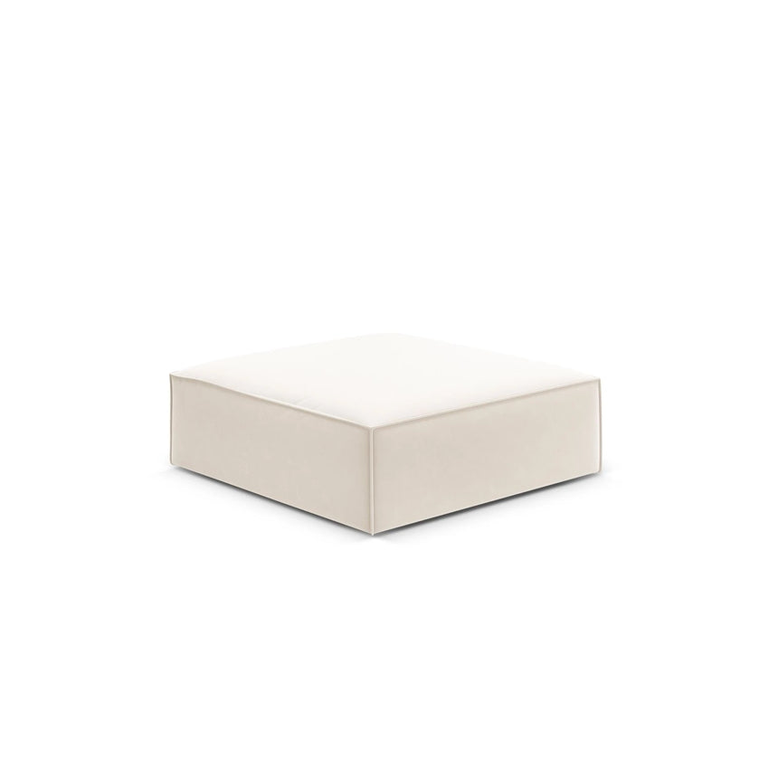 Kaelle Pouf mit Bezug in Samt (Blu22) in Leichtes Beige, 100x80 cm – Bild 3