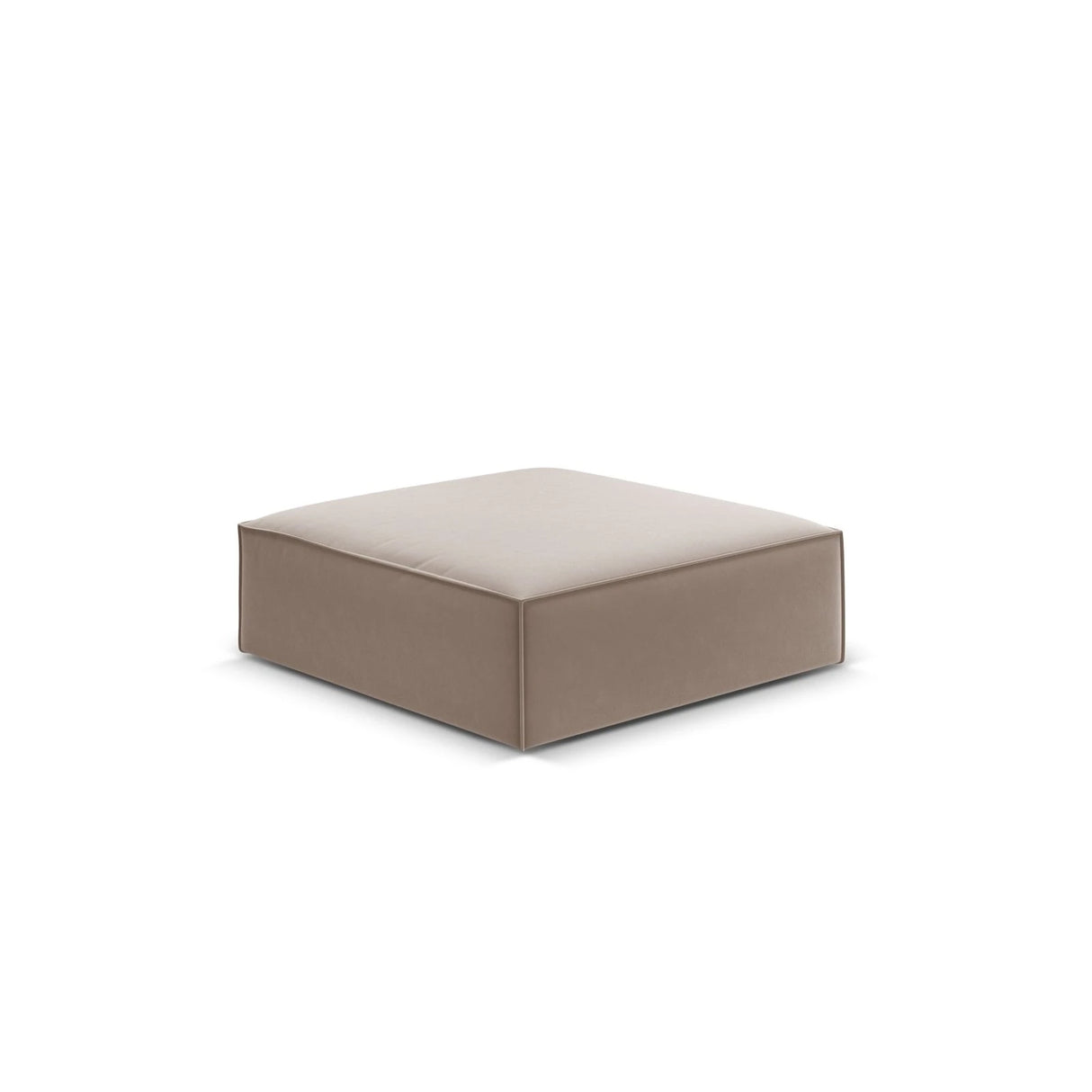 Kaelle Pouf mit Bezug in Samt (Blu40) in Cappuccino, 100x80 cm – Bild 3