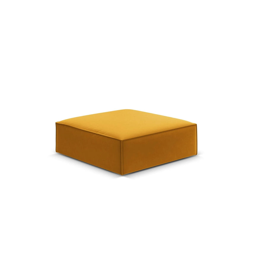 Kaelle Pouf mit Bezug in Samt (Blu68) in Gelb, 100x80 cm – Bild 3
