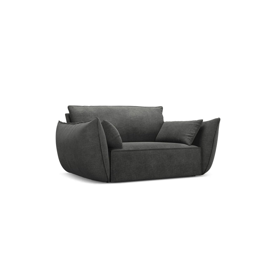 Kaelle Sessel mit Bezug in Chenille (OTH 97) in Dunkelgrau, 128x110 cm – Bild 3