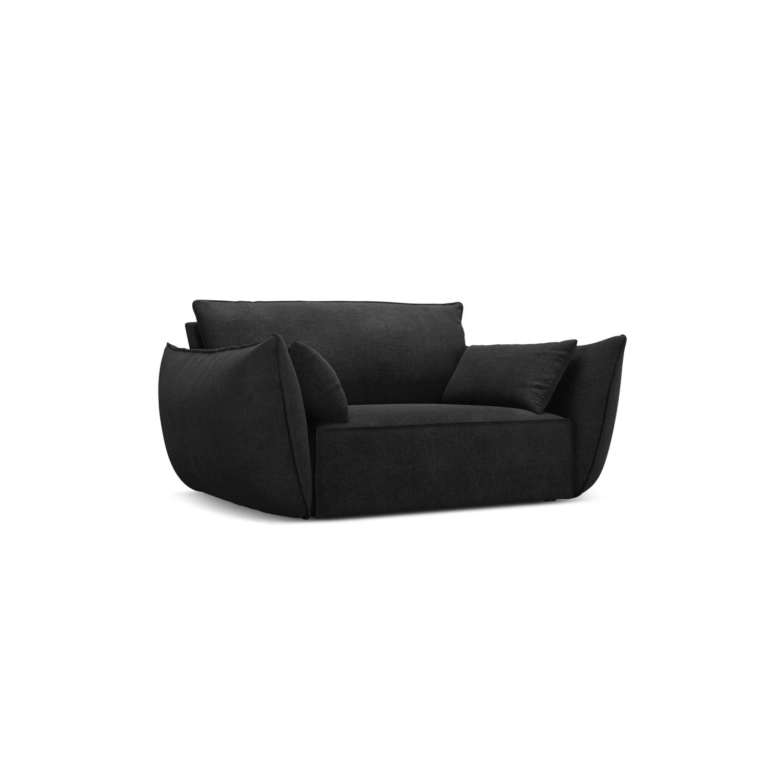 Kaelle Sessel mit Bezug in Chenille (OTH 99) in Schwarz, 128x110 cm – Bild 3