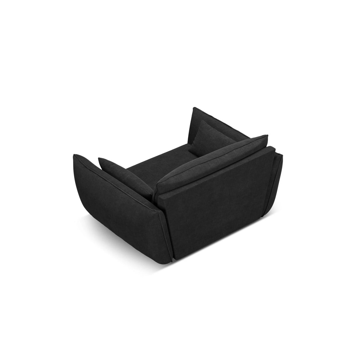 Kaelle Sessel mit Bezug in Chenille (OTH 99) in Schwarz, 128x110 cm – Bild 4