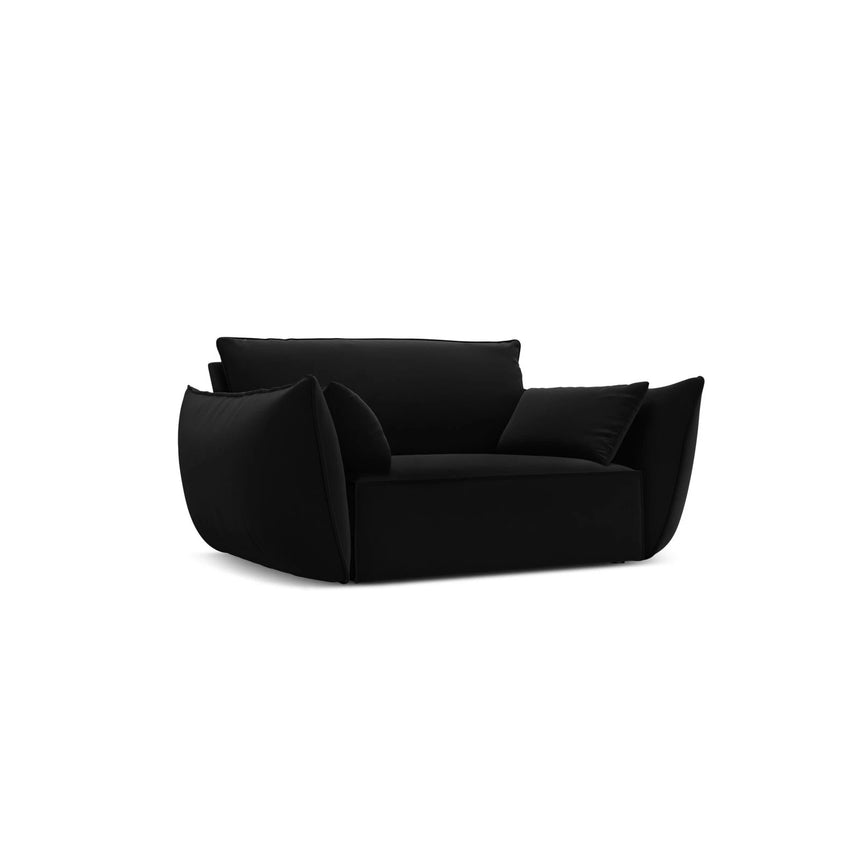Kaelle Sessel mit Bezug in Samt (Blu19) in Schwarz, 128x110 cm – Bild 3
