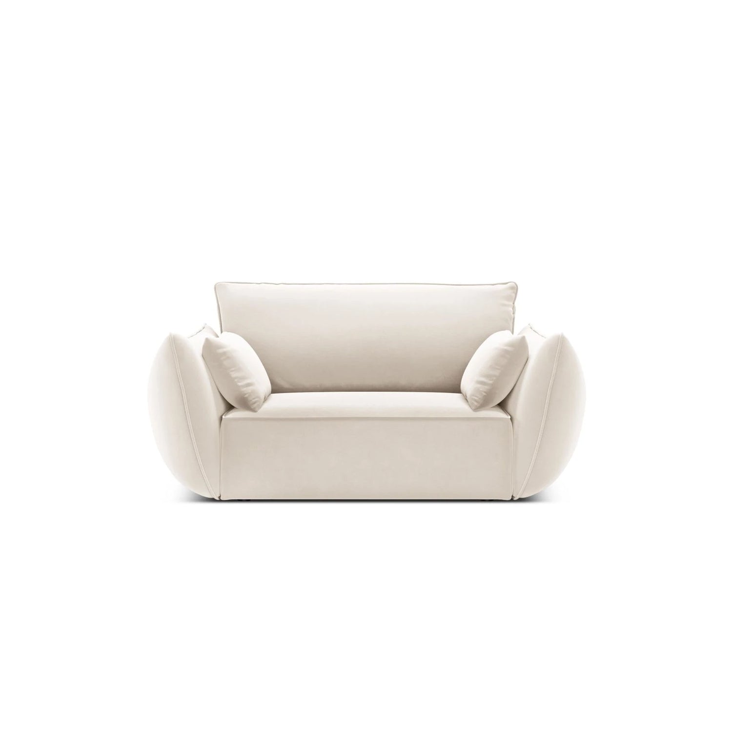Kaelle Sessel mit Bezug in Samt (Blu22) in Leichtes Beige, 128x110 cm – Bild 1