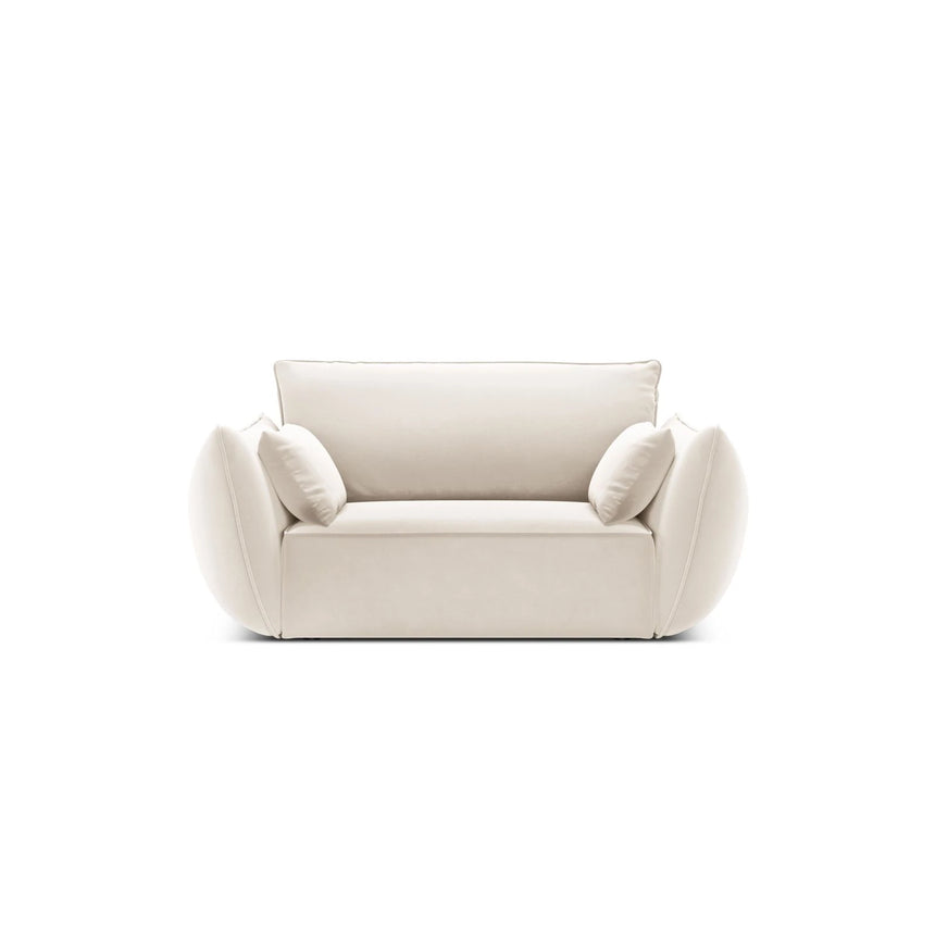 Kaelle Sessel mit Bezug in Samt (Blu22) in Leichtes Beige, 128x110 cm – Bild 1