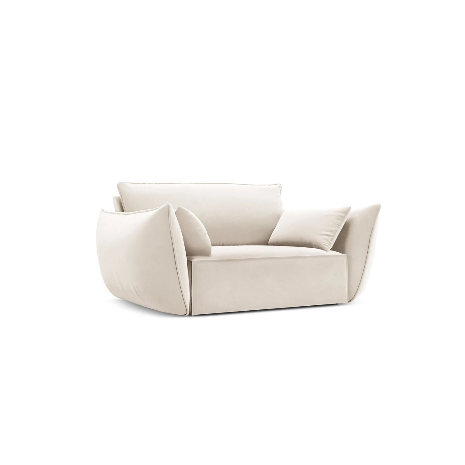 Kaelle Sessel mit Bezug in Samt (Blu22) in Leichtes Beige, 128x110 cm – Bild 3