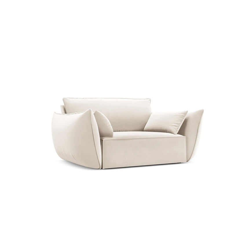 Kaelle Sessel mit Bezug in Samt (Blu22) in Leichtes Beige, 128x110 cm – Bild 3